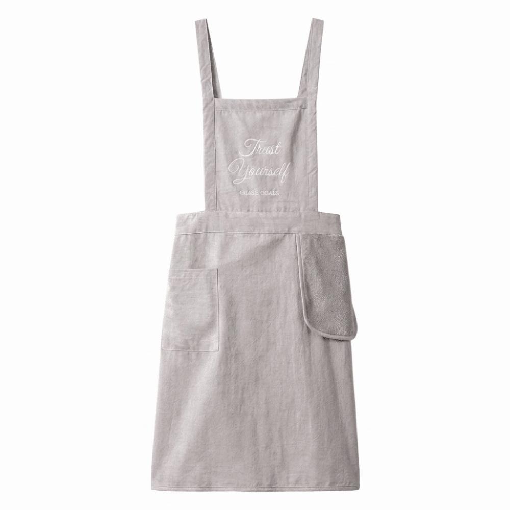 Breathable Cooking Bibs Sleeveless Painting Apron Stylish Kitchen Vest  Home Kitchen Grey Back strap