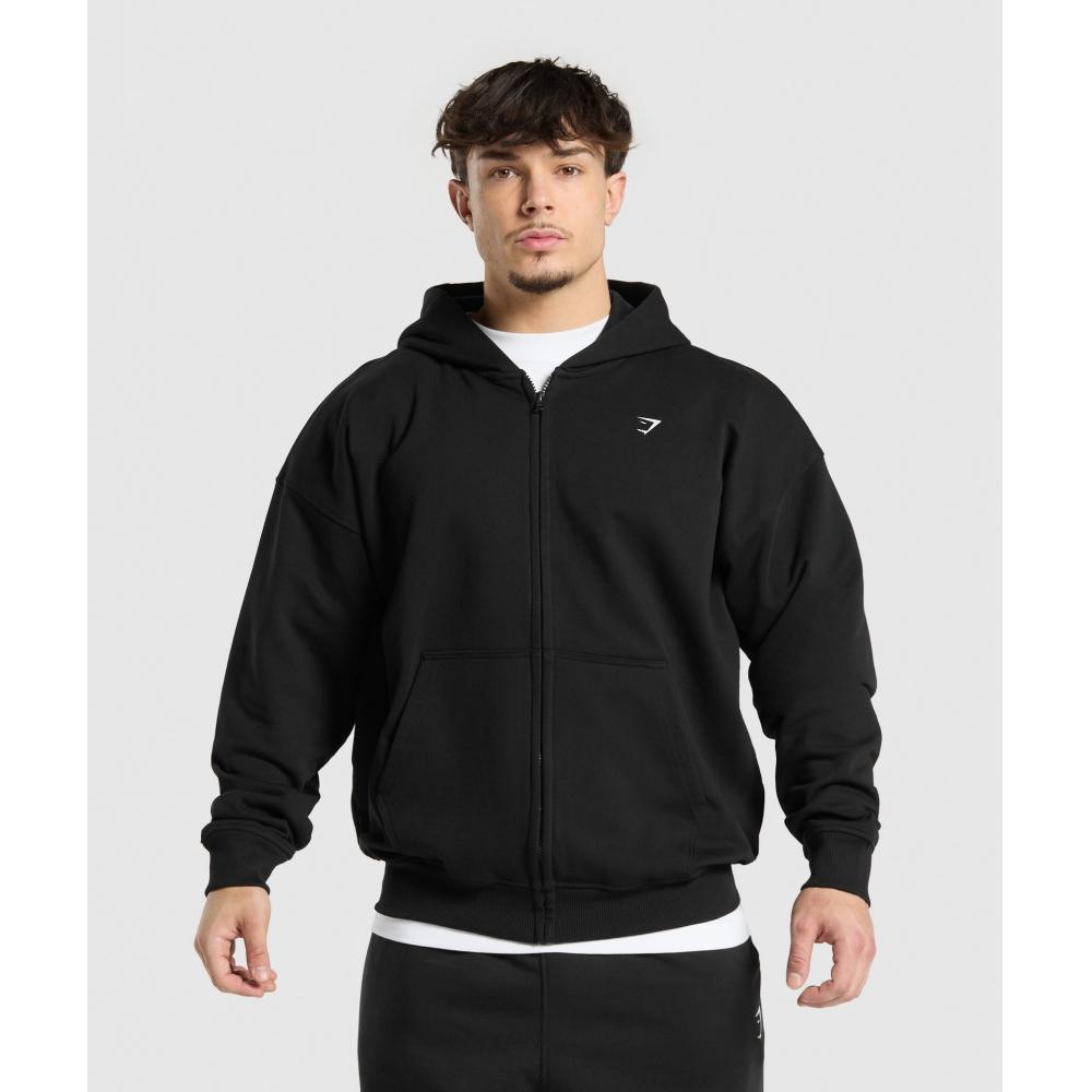 Gymshark Hanorac cu fermoar Atlas Negru A2b8v Bb2j