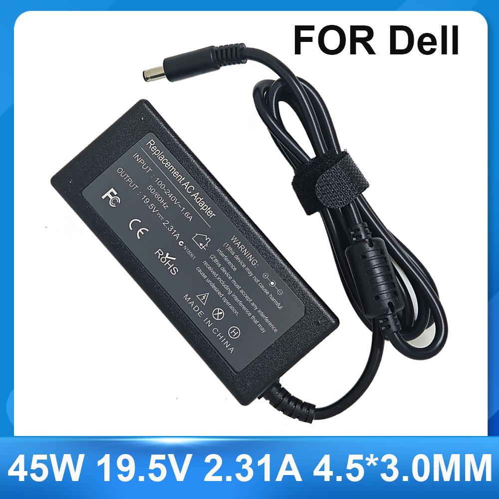 Chargeur d'ordinateur portable 45W 19.5V 2.31A 4.5*3.0MM Pour Dell Inspiron XPS13 9343 9350 9365 9360 XPS12 LA45NM140 vostro5370 13 5000 Adaptateur AC