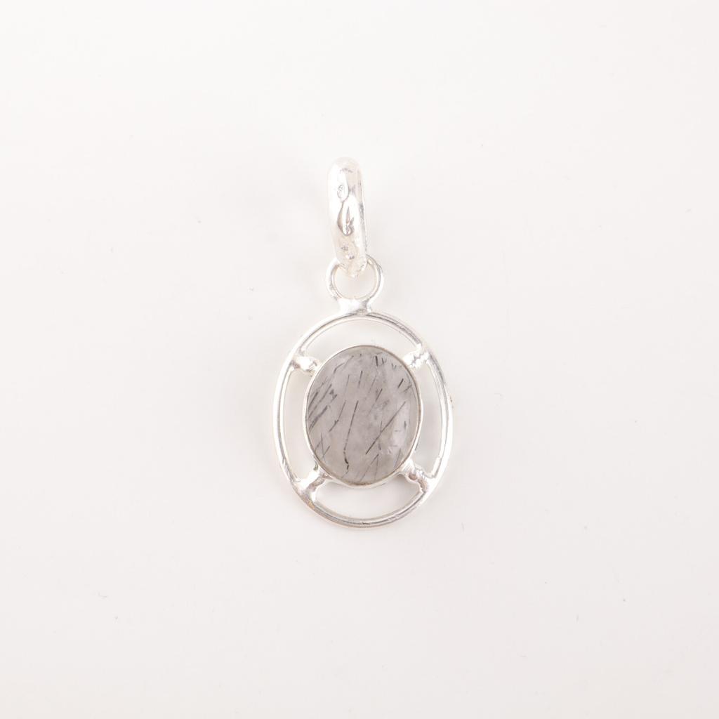 Natural Black Rutile Gemstone 925 Sterling Silver Jewelry Handmade Women Pendant PP-6-26