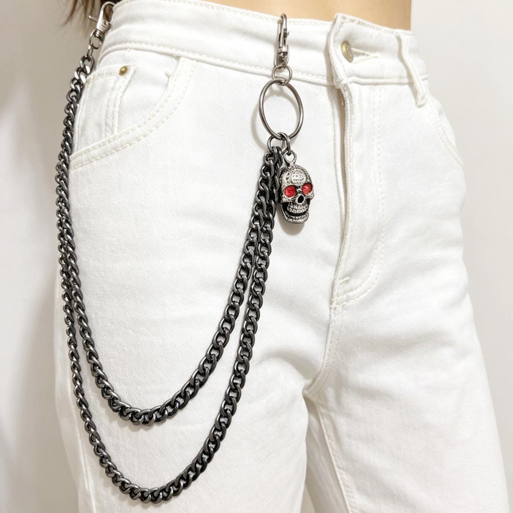 European and American Jewelry Skull Trouser Chain High-end Hip-hop Chain Punk Waist Chain Pendant Trouser Chain
