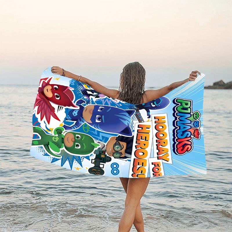 1pc PJ Marks1 Beach Towel, Beach and Seaside Swimming Pool Equipment, Fashion Pattern, Rectangular, Travel Essentials