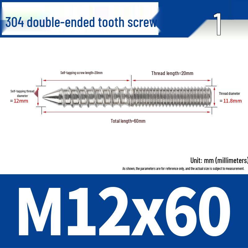 Śruba samogwintująca ze stali nierdzewnej 304 z podwójnym łbem i gniazdem sześciokątnym do mebli, ostro zakończona, M4 M5 M6 M8.
