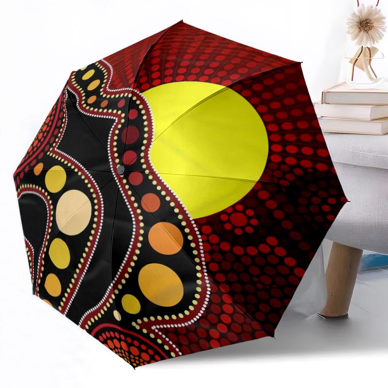 Colorful Circular Pattern Outdoor Automatic Umbrella Retractable Design with 8-Rib Durability Lightweight Perfect Gift for Friends Family