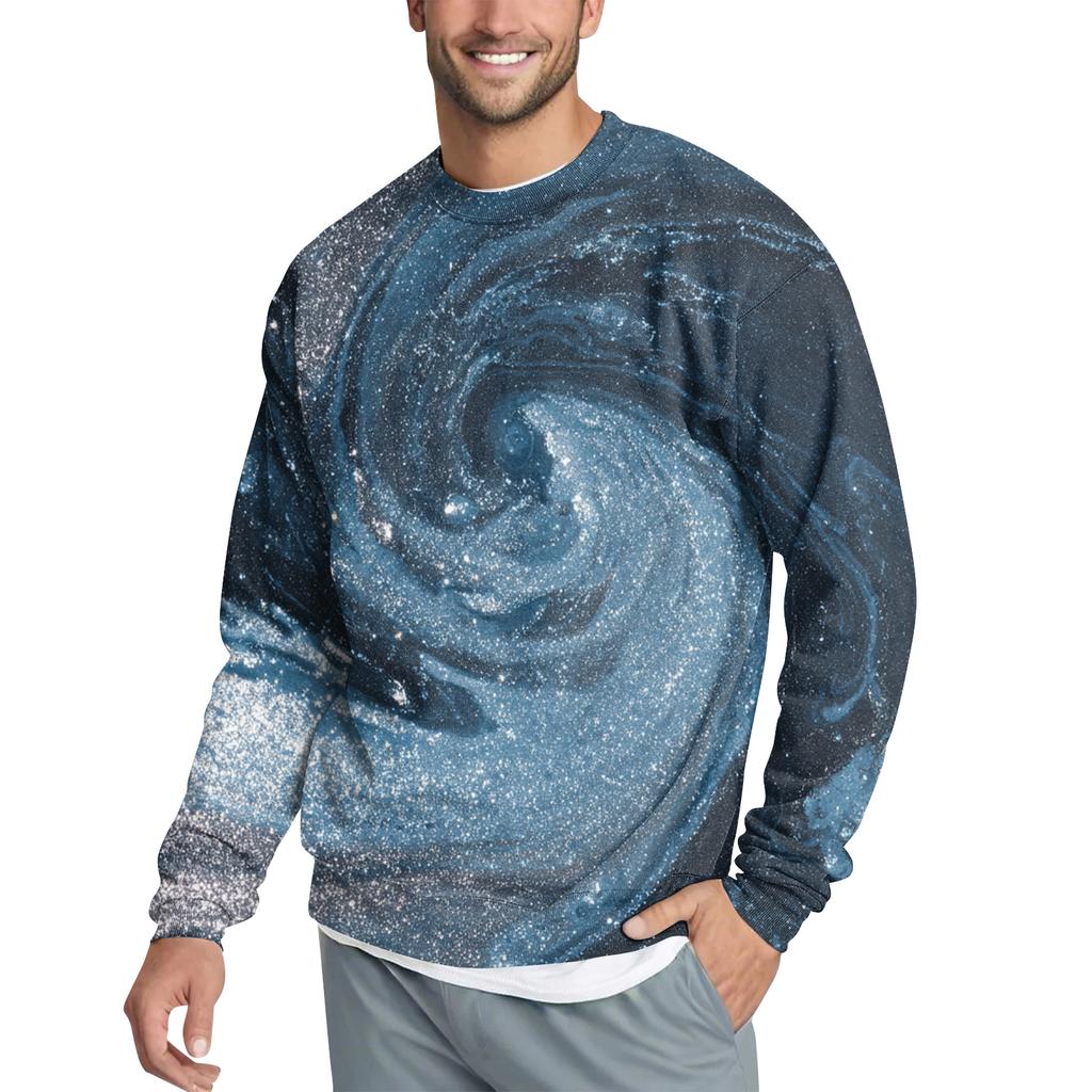 Men's Casual Fashion Printed Round Neck Pullover Sweatshirt