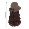 Bucket Hat Bow Top Hat Wig Korean Style Long Curly Wave Hair Fisherman Hat Wig  Autumn Winter