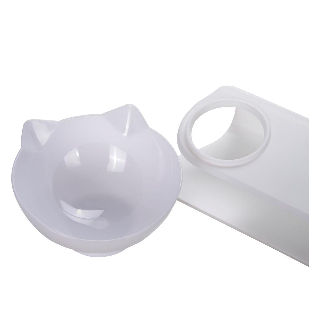 Bol dublu pentru pisici pentru pisici mici, câini, pisicuțe, anti-alunecare, hrănitor cu apă, boluri anti-înclinare pentru cățeluș, bol cu ​​apă pentru animale de companie