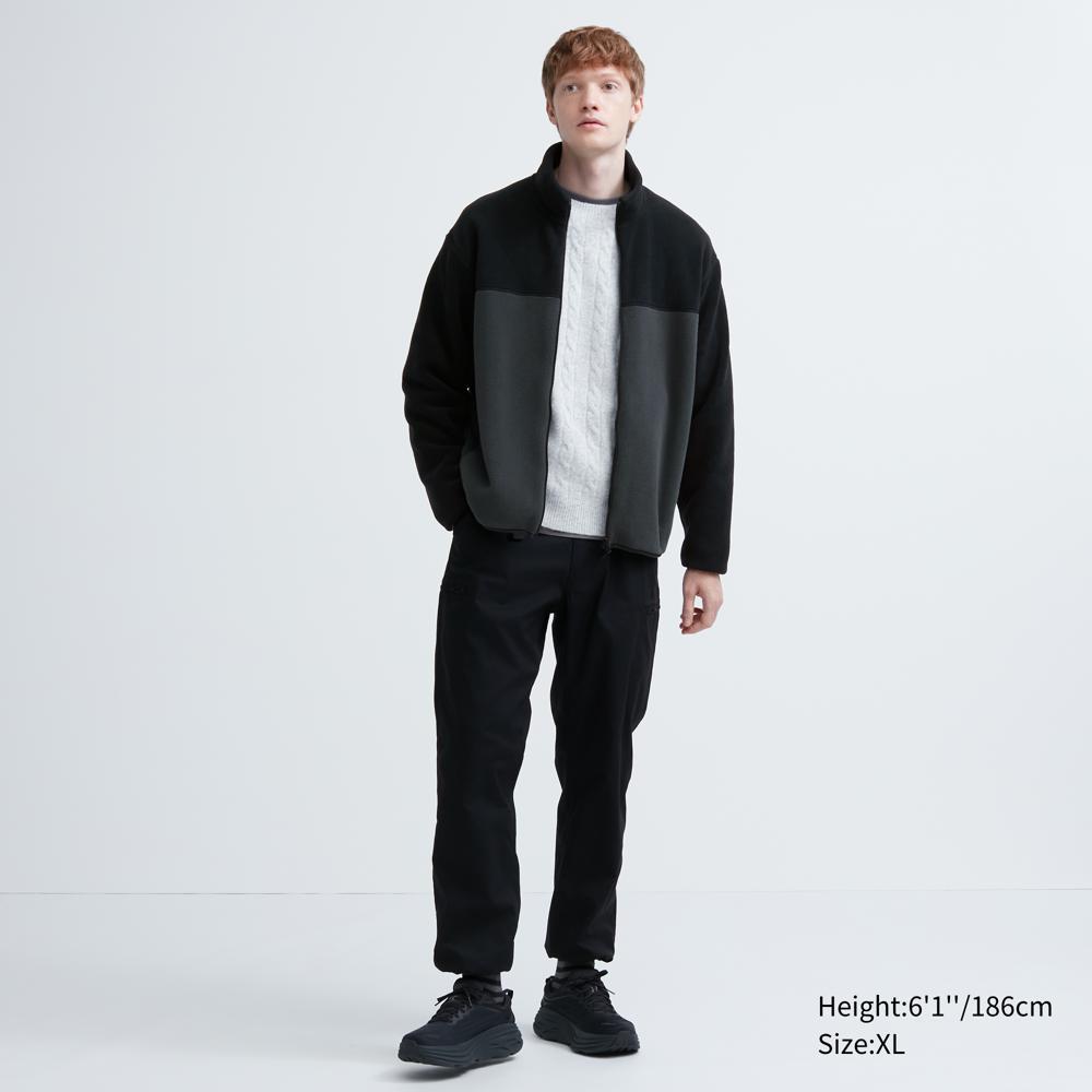 Uniqlo Fleecejacke mit durchgehendem Reißverschluss (lange Ärmel) Farbblock