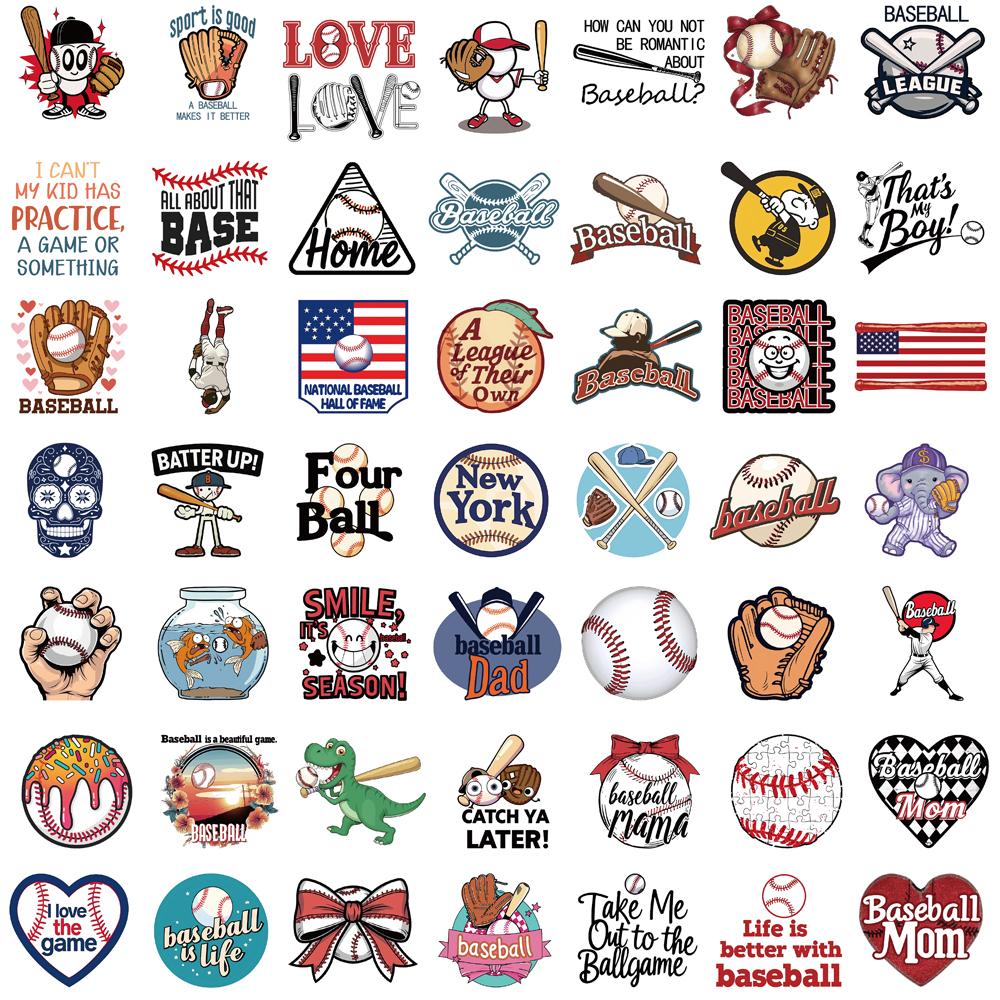 50/100PCS Baseball Sticker Waterproof Scrapbooking Collage Luggage Laptop Phone DIY Art Picture Gift Luggage Cartoon Sticker