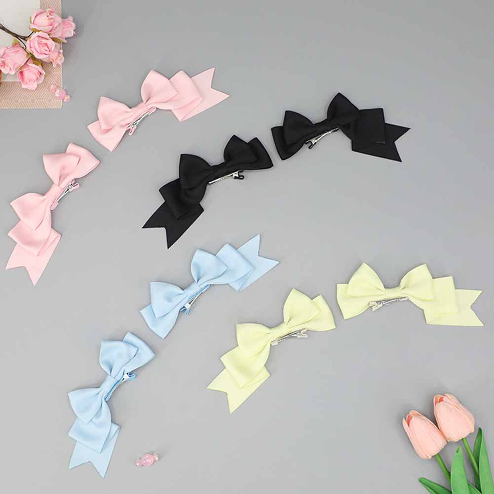 Fashion Kawaii Handmade Bow Hairclip Woman Sweet Anime Lolita Hairpin Cosplay Headdress JK Uniform Hair Accessories Xmas Gifts