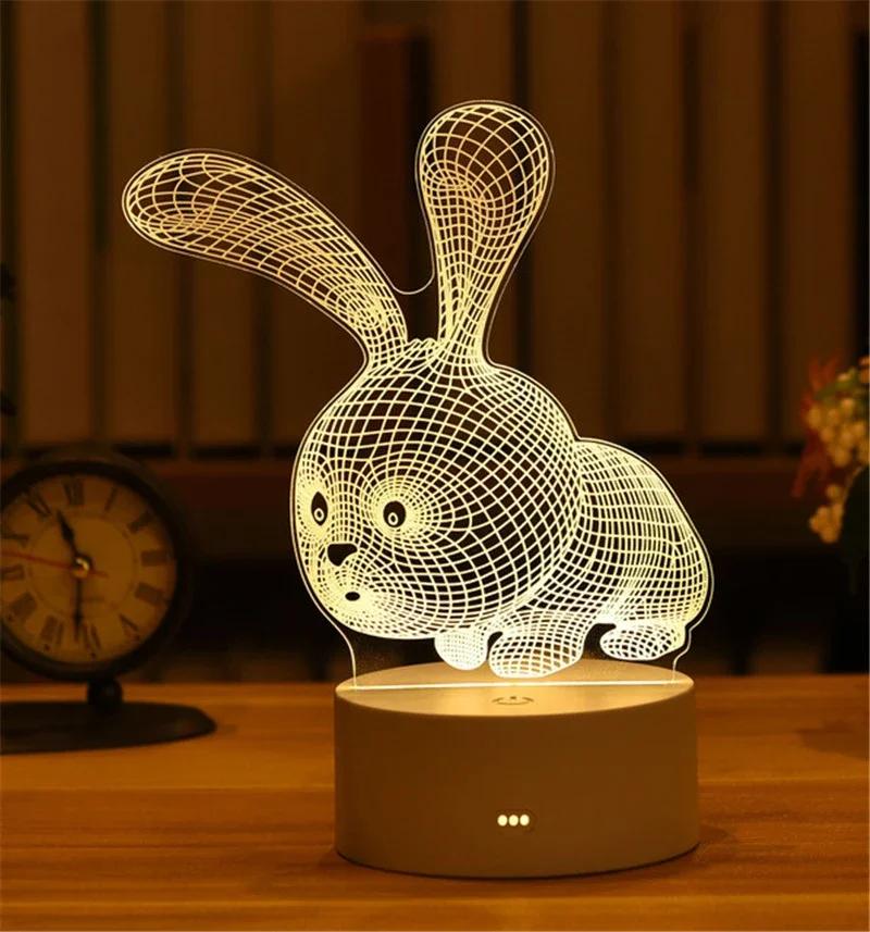 Heart Love Acrylic 3D Night Light USB DIY Kids Bedroom Night Lamp for Valentine's Day Decor Christmas Wedding Cute Gifts 2023