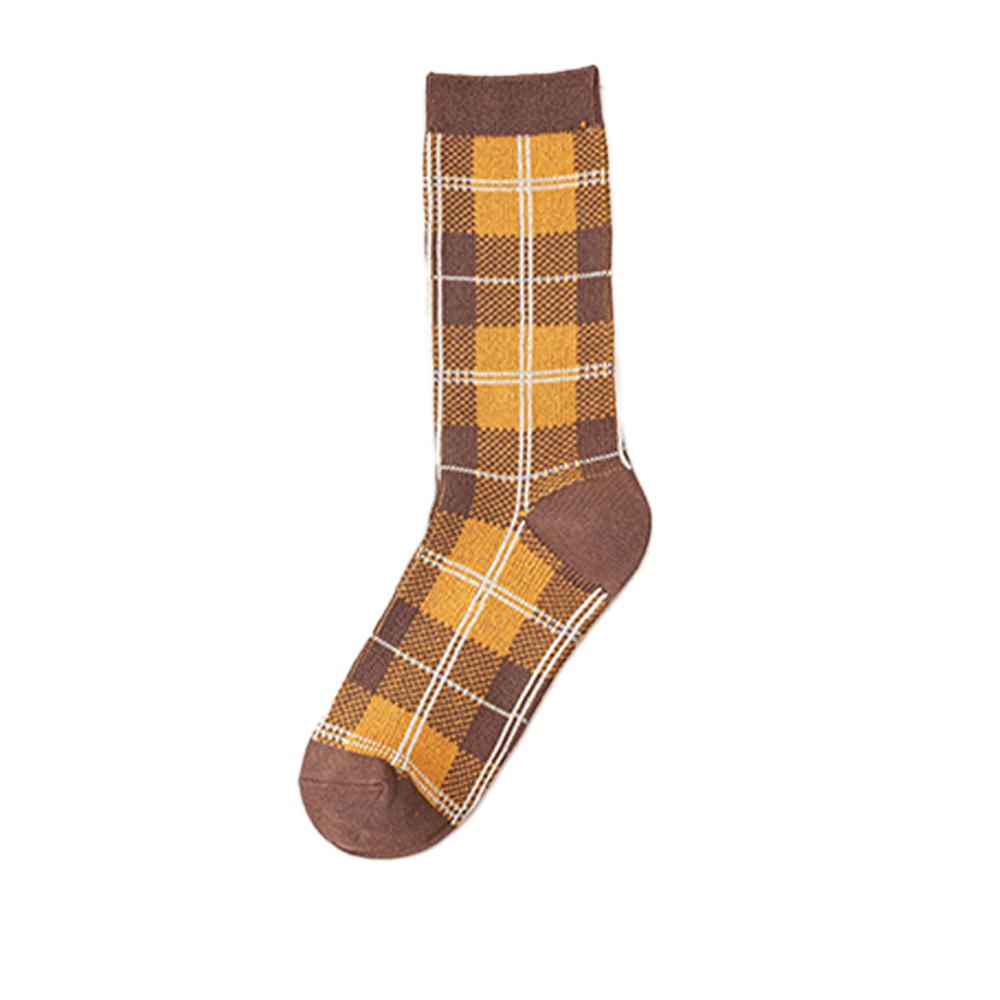 Autumn and Winter Retro Socks, Women's Ethnic Style Socks, Thousand Bird Checks, Diamond Checks, Pile Socks, Mid-calf Socks Trend