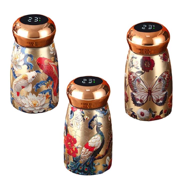 Daily Drink Mini Tumblers with Temperature Display, Stainless Steel Ceramic Thermal Cup for Study Desk Home Office Beverage Time