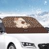 Cute Cat Dog Design Car Windshield Snow Cover 77x36inch Waterproof Auto Sunshade Frost Protector Snow & Ice Windshield Cover