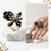 Gold Tone Polka Dot Ring Irregular Petals Petal Dress Ring Women's Finger Jewelry  Party Look
