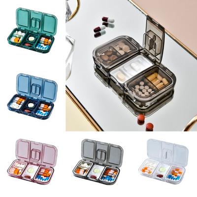 Rectangular Sealed Mini Pill Box Silica Gel Weekly Pill Case Pill Container Organizer  Travel