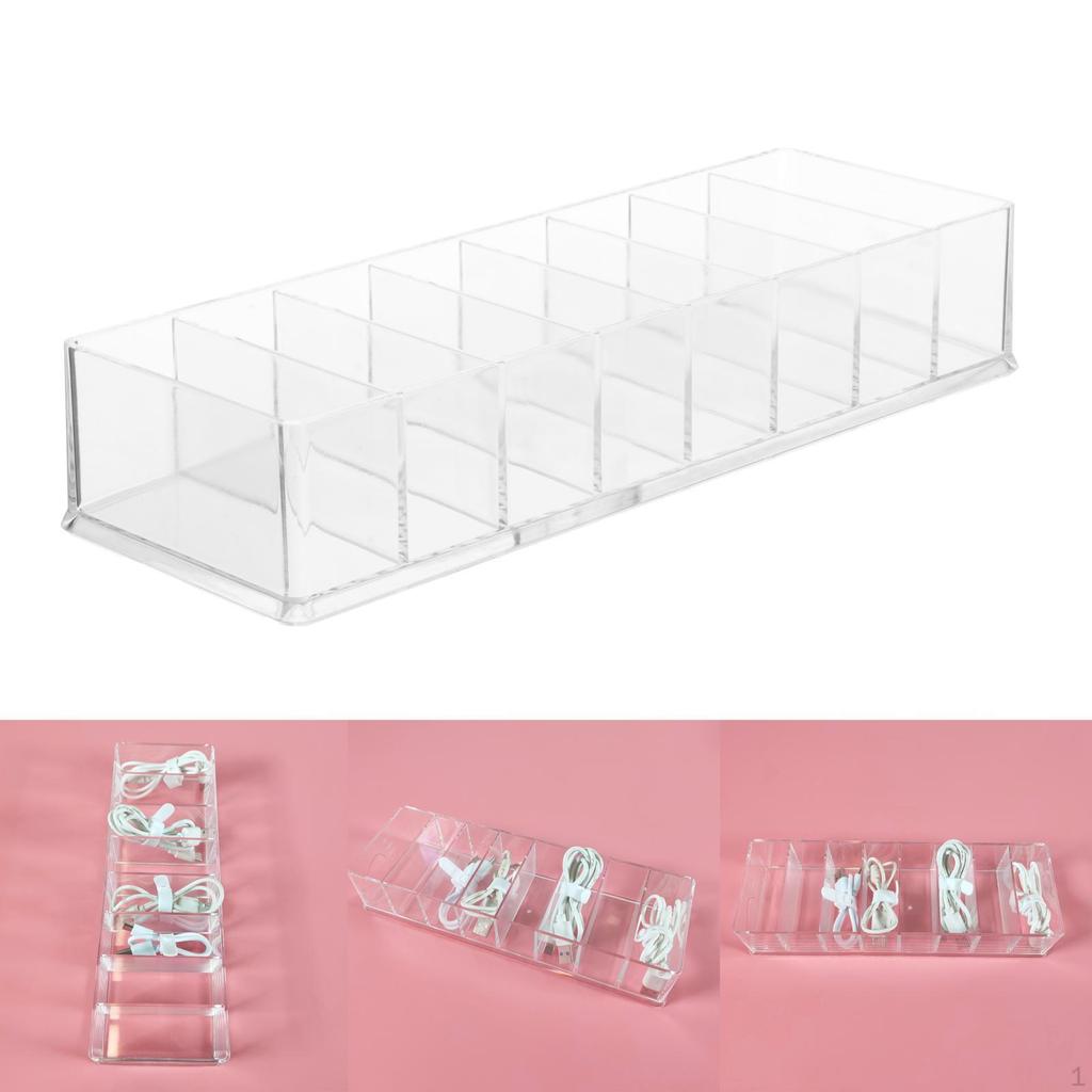 Desktop Electronic Organizer Box with 8 Cells Japanese Office Household Accessories
