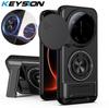 KEYSION Magnetic Phone Case for Xiaomi 17 Ultra 5G Slide Camera Lens Protection Upright Kickstand 360 Ring Shockproof Back Cover