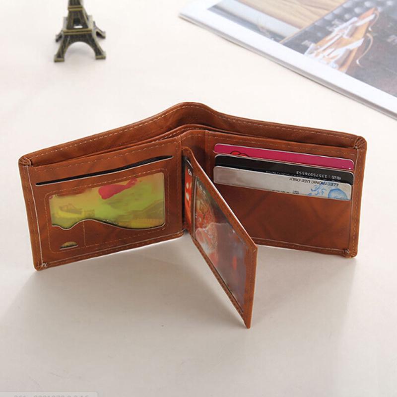 Men'S Wallet Us Dollar Printing Pu Leather Credit Card Photo Holder Purse