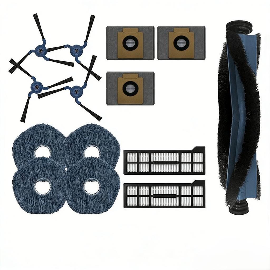 Cleaning Parts Kit for Eufy X10 Pro and For Omni Robot Vacuum Cleaner Main Brush HEPA Filters Mop Pads Vacuum Bags Side Brushes