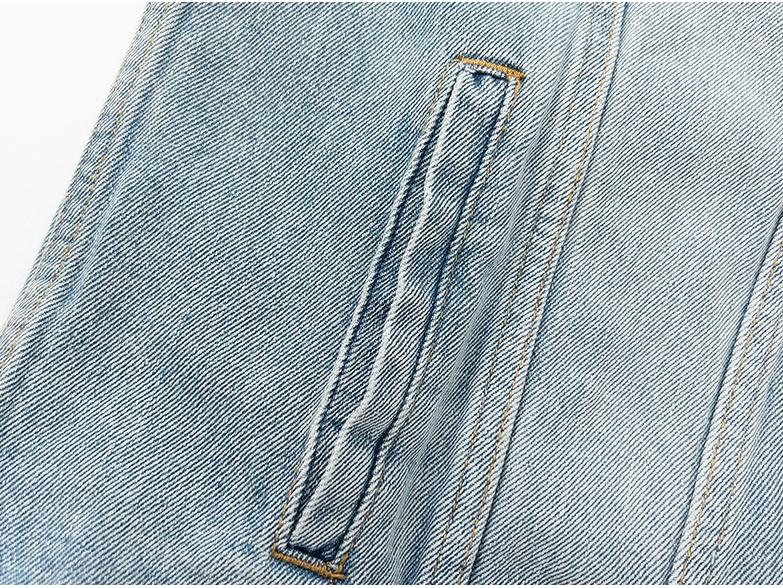 Trendy džínová bunda Gallery Dept v prané modré barvě s vyšívaným logem