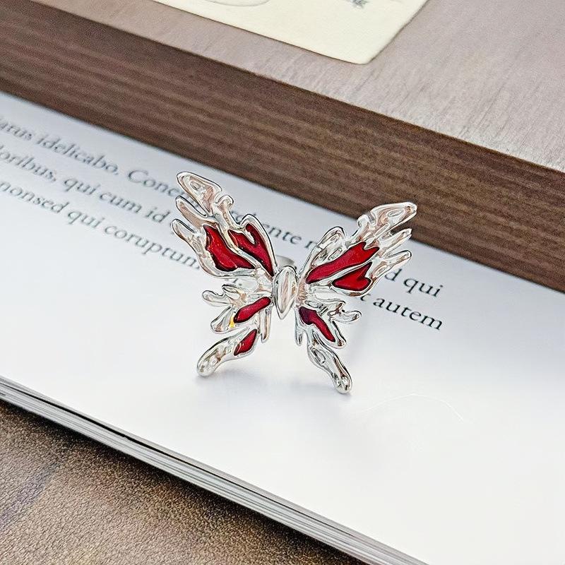 Zircon Enamel Butterfly Open Ring: Luxurious, Versatile, and Stylish for Women