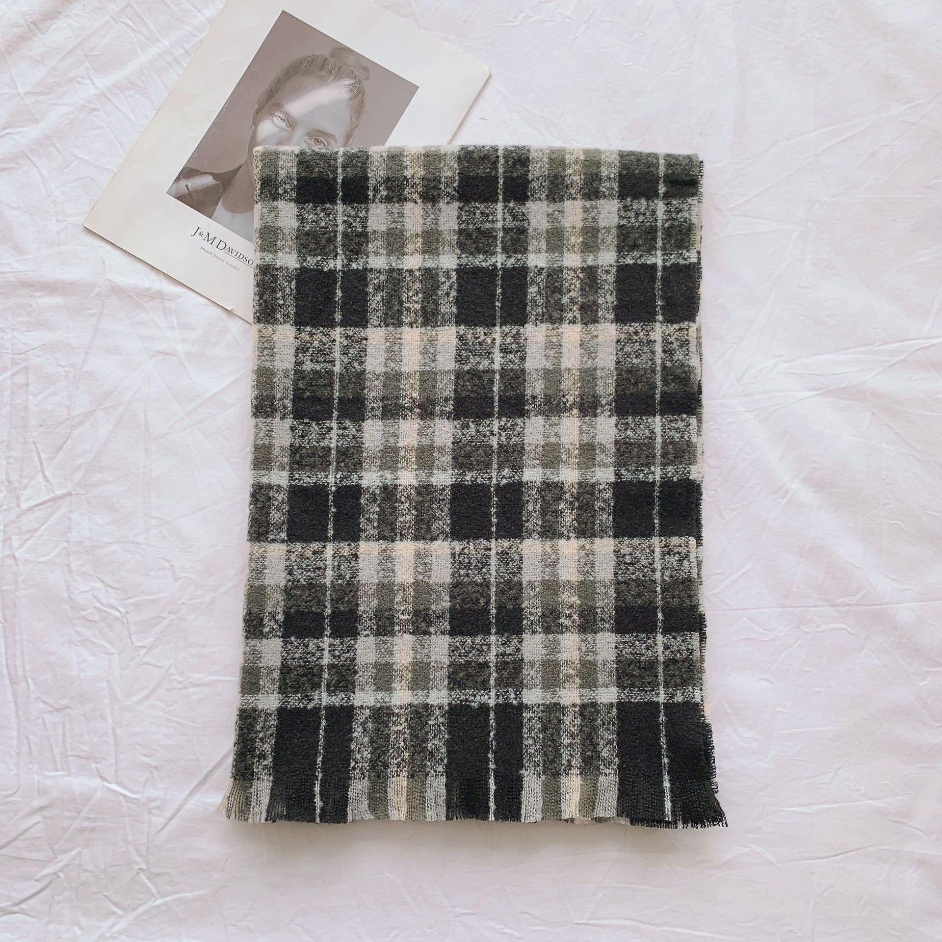 

Осенне-зимняя мода теплая шаль имитация кашемира с бахромой утолщенный шарф украшение классическая клетчатая печать длинное полотенце 200*70cm