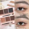 Baozhilan Tri-Color Eyebrow & Blush Palette with Brush - Natural Look, Nose Shadow, Highlight & Contour for Beginners, Easy Application.