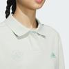 adidas Lounge Short Sleeve Polo Shirt Women Tops Linen-Green JJ3603