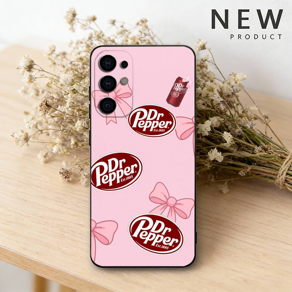 Cherry Drink Dr Pepper suger Phone Case For Samsung S26,25,24,23,22,30,21,10,9,Ultra,Plus,Lite Black Soft Case