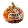 Fall Fabric Pumpkin Decor Rustic Thanksgiving Faux Pumpkin Tabletop Centerpiece with Buttons for Autumn Harvest Table Mantel Decor