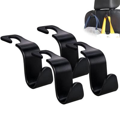 4 Pack Car Seat Headrest Hook Hanger Storage Organizer Universal for Handbag Purse Coat Fit Universal Vehicle Car Black S Type