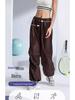 Women's Retro Cargo Slimming Windbreaker Pants for Autumn/Winter Running