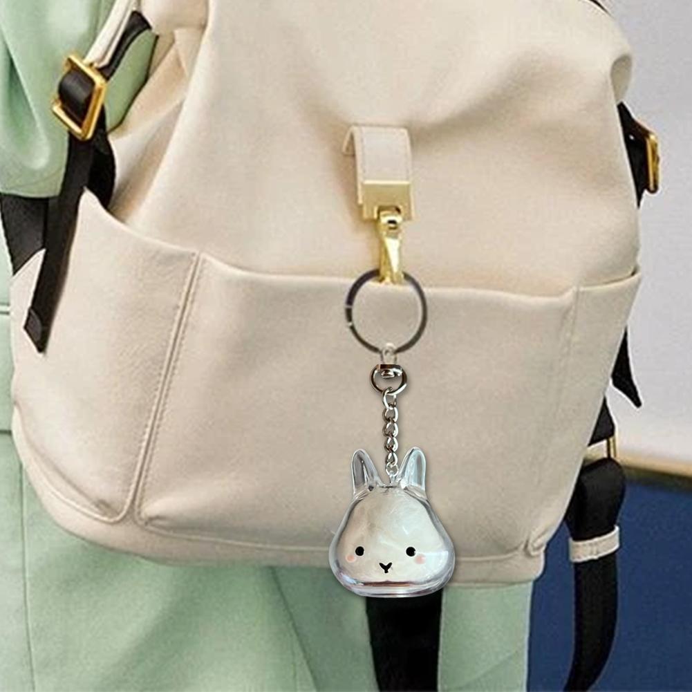 Rabbit Shaped Pet Hair Storage Container Clear Pet Hair Storage Keychain Home Hanging Decoration Souvenir Collection Gifts