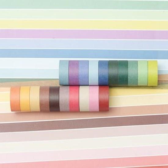 YUBBAEX Volume 20 Plain Masking Tape Set Colors Rainbow Washi Art DIY Crafts Bullet Journal Supplies Planner Scrapbooking Cards Gift Wrapping