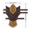 Cosplay Bracer with Embossed Panel Lightweight Leather Forearm Adjustable Arm Guard