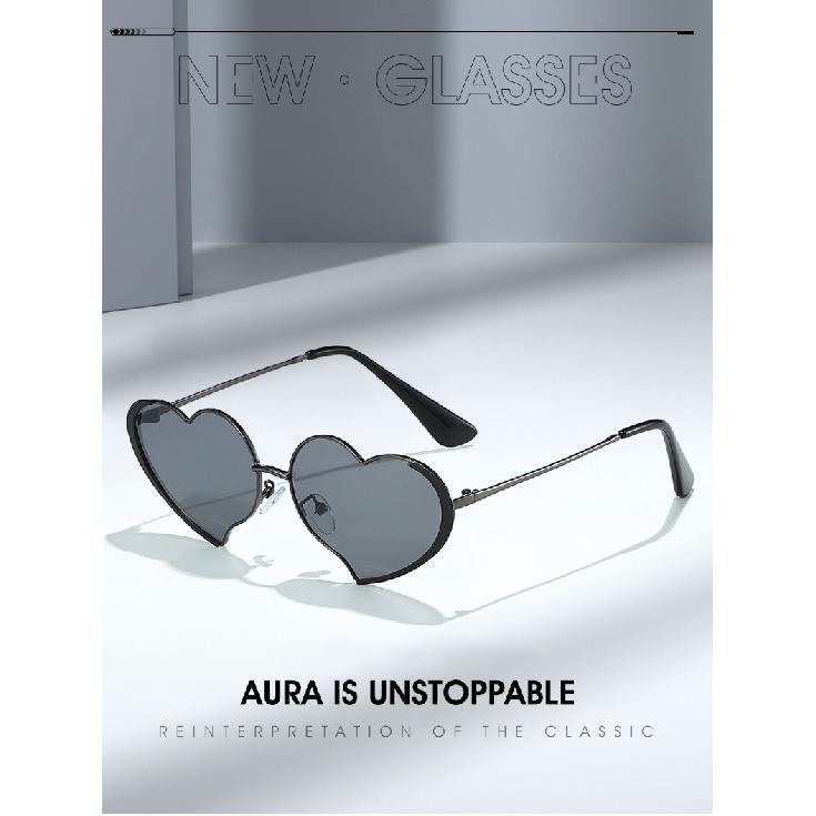Metal Frame Sunglasses, Heart-shaped Sunglasses, Quirky Sunglasses, Street Style, Trendy Sunglasses