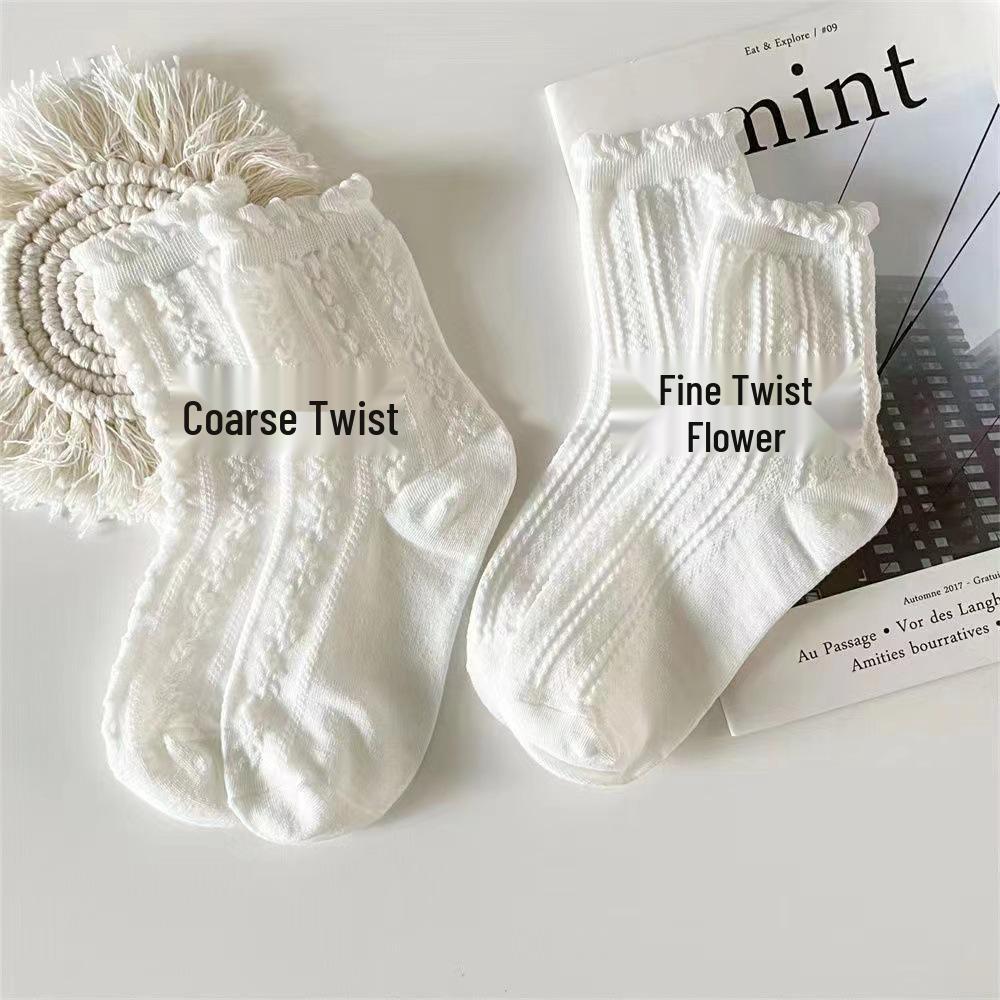 Summer Thin Japanese Lolita Mid-Calf Socks - Women's Cute & Versatile Slouch Socks