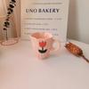 Yellow Cute Bear Orange Tulip Mug Creative Milk Cup Coffee Cup Irregular Cloud Ceramic Water Cup Home Decoration
