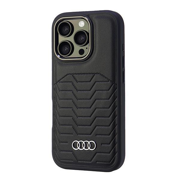 Audi Synthetic Leather Magsafe Iphone 16Pro 6.3 Czarny/Black Hardcase Au-Tpupcmip16P-Gt/D3-Bk