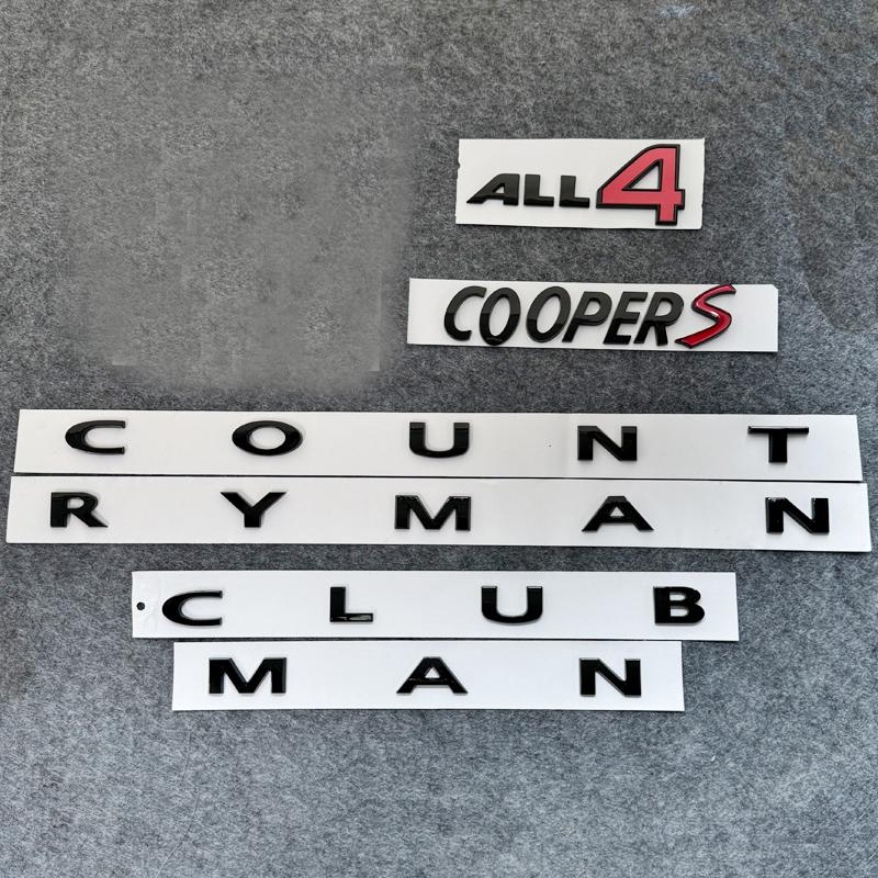 3D ABS Car Bagde Chrome Black Countryman Letters Logo Emblem Trunk Sticker Accessories For BMW MINI Cooper S R60 F60 U25 JCW R53
