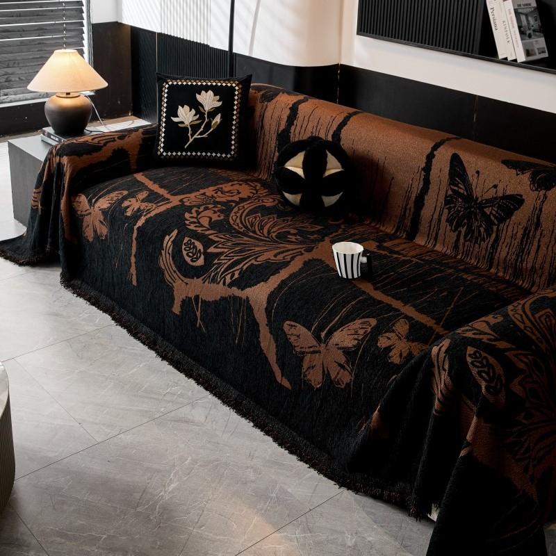 All-Season Leopard Chenille Sofa Covers Throw Blanket Camping Mats Housses De Canapé Butterfly Camping Picnic Sofa Cover