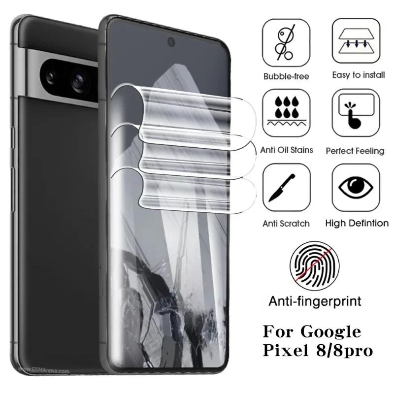 1-4PCS Full Cover Screen Protector Hydrogel Film For Google Pixel 9 XL 8 7 Pro 7A Soft TPU Clear Anti-scratch Film For Pixel 9 8