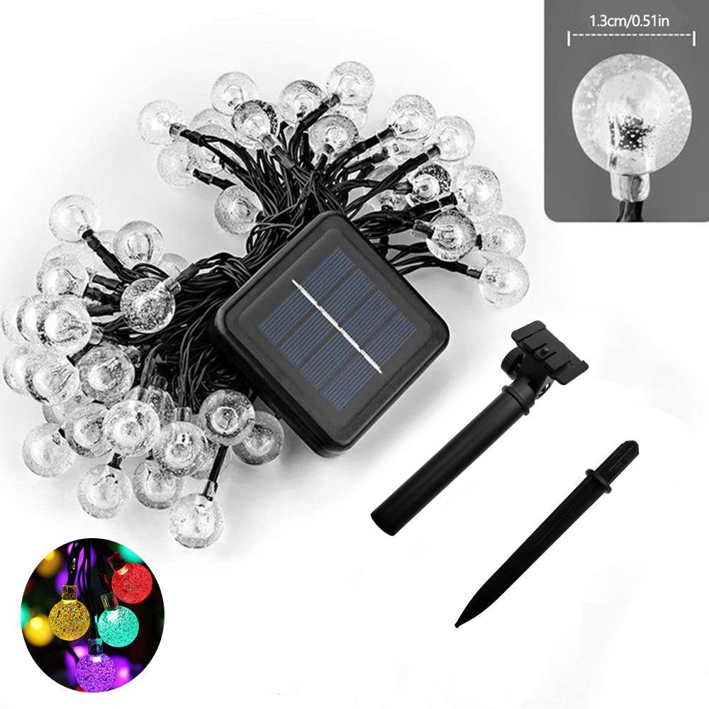 

Solar String Lights Outdoor, LED Crystal Balls Light Solar Globe String Lights Waterproof 8 Mode Solar LED Fairy Light Strings разноцветный