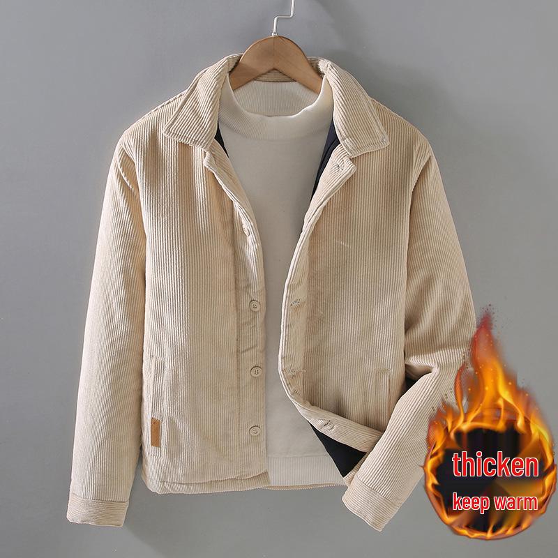 Men's Winter Retro Thickened Corduroy Jacket - Casual Youth Outerwear