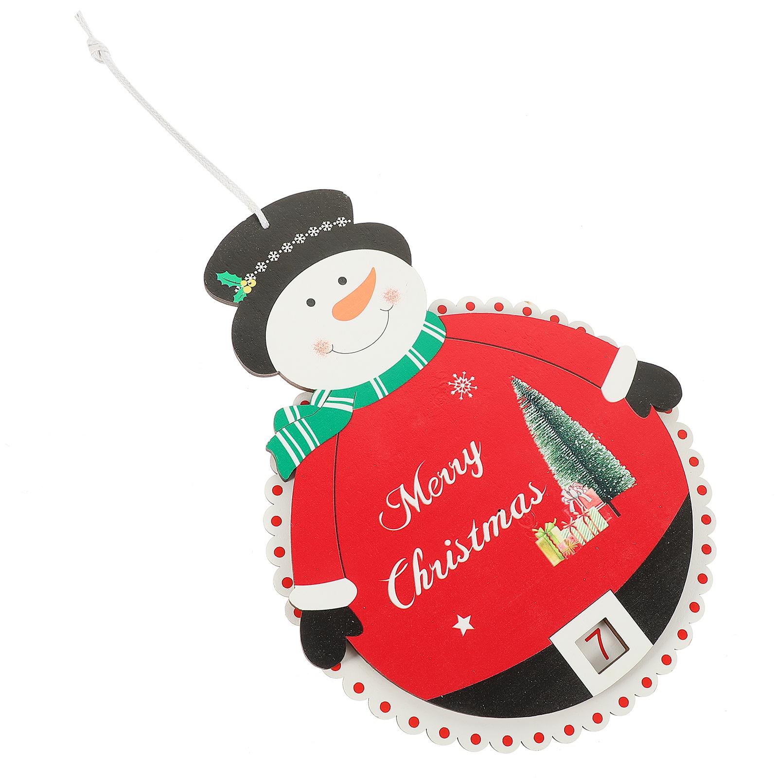 

Hanging Christmas Wooden Advent Calendar Pendant Xmas Countdown Decor for Tree Wall Door Party Home Garden Festival Ornament other