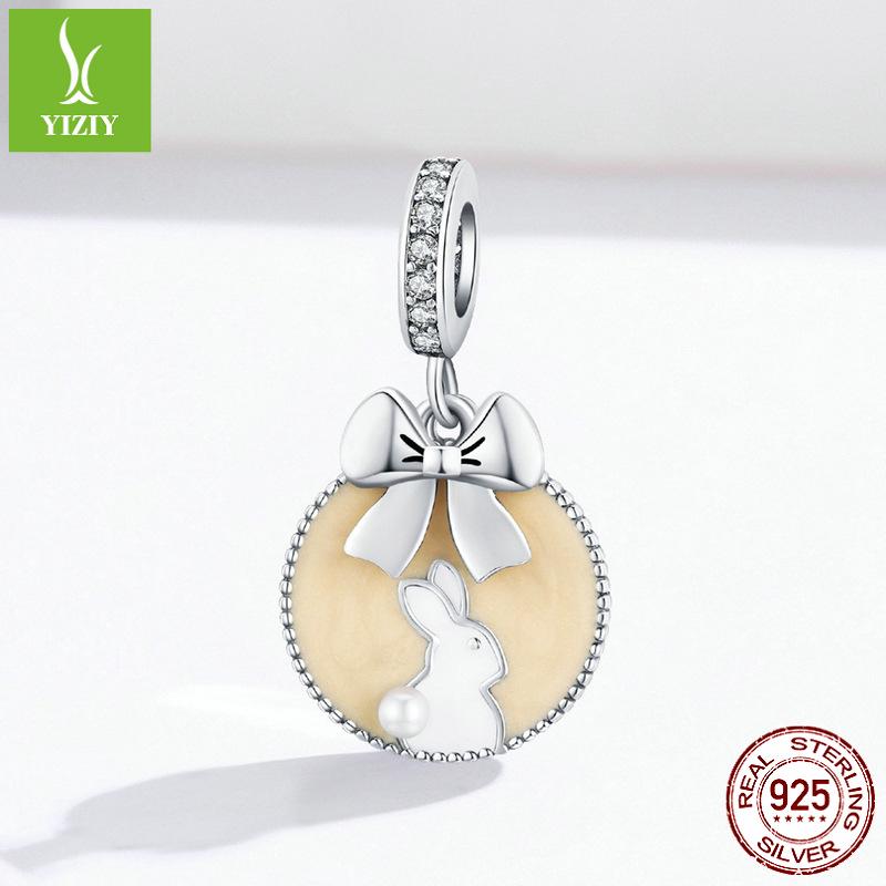 Silver Ziyun Cute Rabbit 925 Sterling Silver Pendant with European and American Style Pearl Jewelry SCC1439