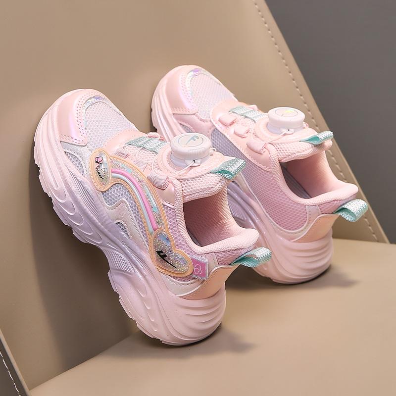 Warrior Stylish Versatile Convenient Slip-On Sports Leisure Low-Top Kids Running Shoes Unisex sneaker Pink Purple WZ-B489N01