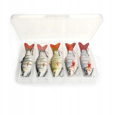 Wobbler Fishing Lure Pike Zander Catfish Jointed Set 5 Pcs Box