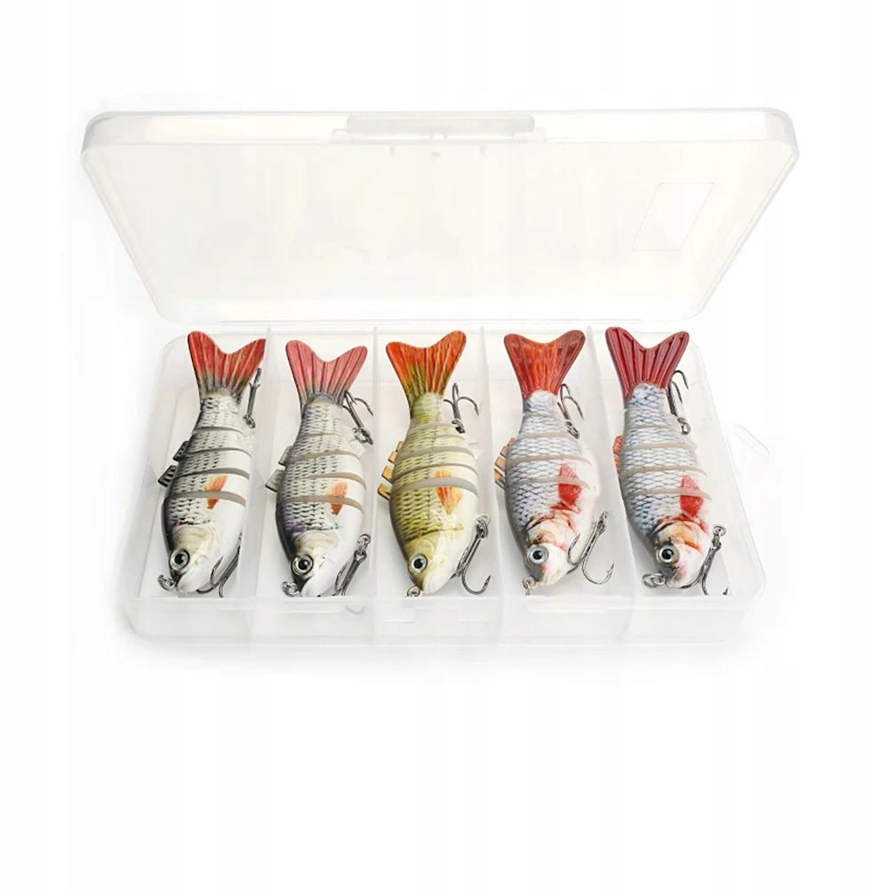 Wobbler Fishing Lure Pike Zander Catfish Jointed Set 5 Pcs Box